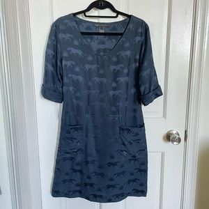 Marc By Marc Jacobs Panther / Jaguar Normandy Blue Navy Silk Dress S